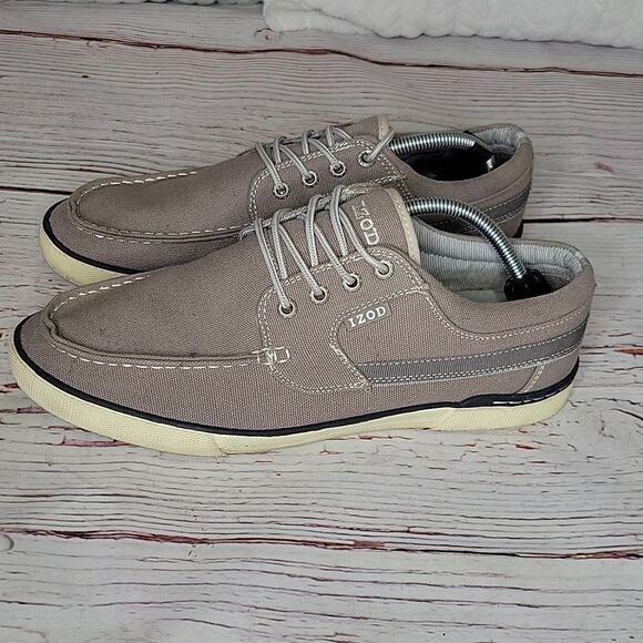 IZOD OASIS Men's Linen Taupe Casual Shoes Size 11 - Picture 3 of 9